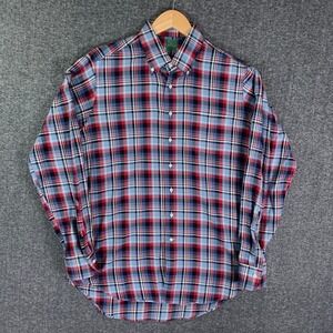 Sid Mashburn Shirt Men Large Plaid Button Down Long Sleeve Modern Business